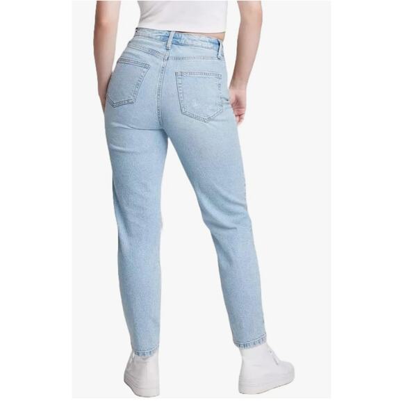 Wild Fable Super-High Rise Tapered Jeans Blue Wash 14/28 Plus Distressed New - Picture 3 of 3